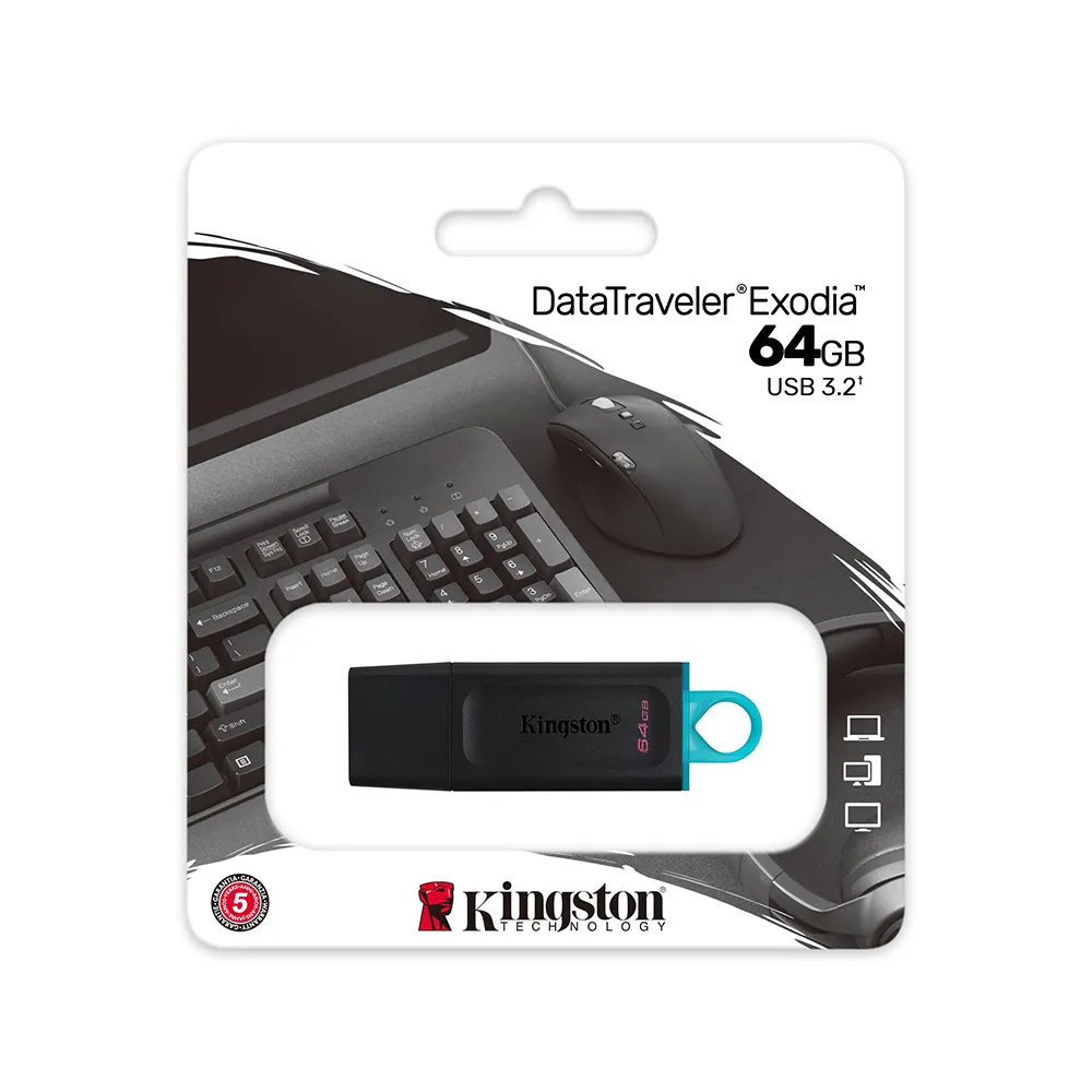 64 GB KINGSTON EXODIA USB BELLEK 3.2 DT DTX/64GB