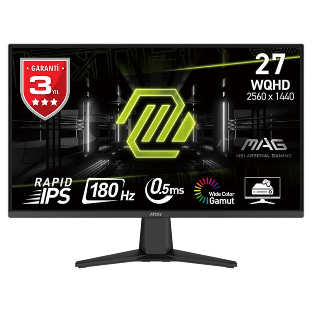 MSI MAG 275QF 27'' RAPID IPS 180HZ 0.5MS 2K 2560x1440 (WQHD) 16:9 FLAT  ADAPTIVE-SYNC GAMING MONITOR