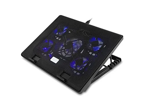 Addison ANC-505 Mavi Renkli Led Fanlı Siyah Notebook Soğutucu