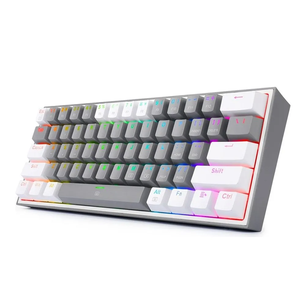 REDRAGON K617 FIZZ RGB RED SWITCH MEKANİK OYUNCU KLAVYESİ GRİ/BEYAZ