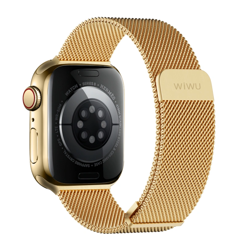 WB005 Wiwu Milanese Magnetic Apple Watch Kordon Local Gold