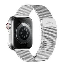 WB005 Wiwu Milanese Magnetic Apple Watch Kordon Silvery