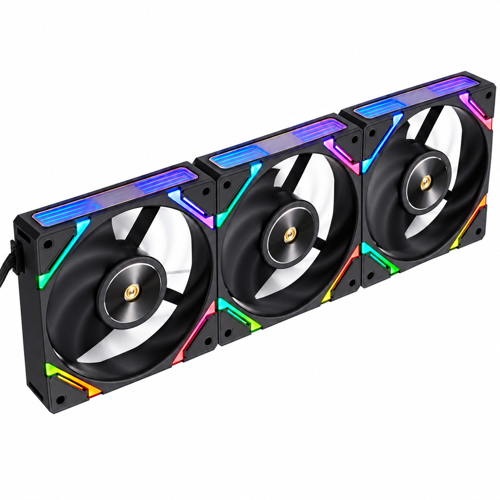 1stPlayer XF7 3x120mm ARGB Siyah Kasa Fanı