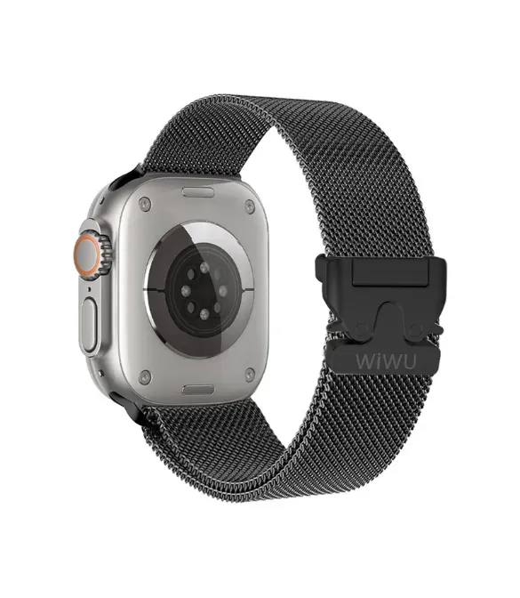 WB017 Wiwu Çelik Paslanmaz Çelik 42-44-45-49mm UyumluKordon Siyah