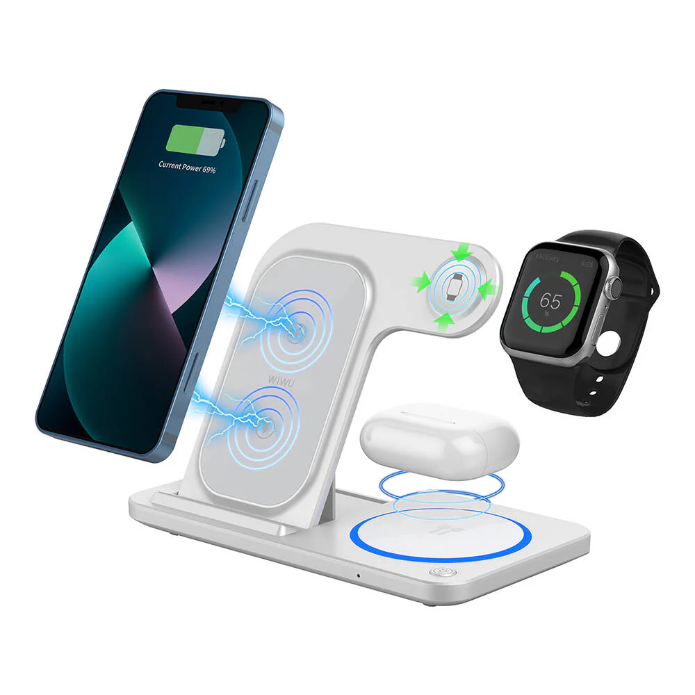 W020 Wiwu 3in1 Kablosuz Şarj Standı