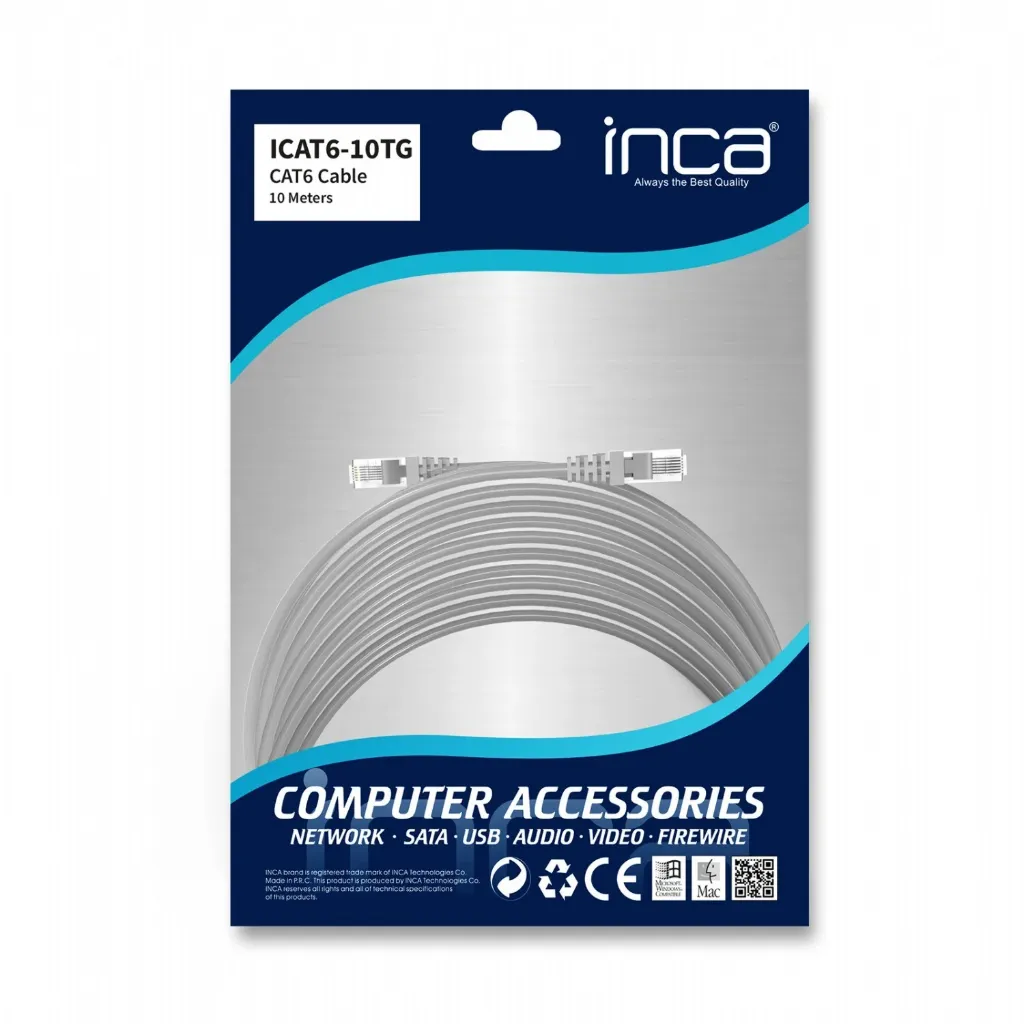 INCA ICAT6-10TG 10M CAT6 GRİ PATCH KABLO