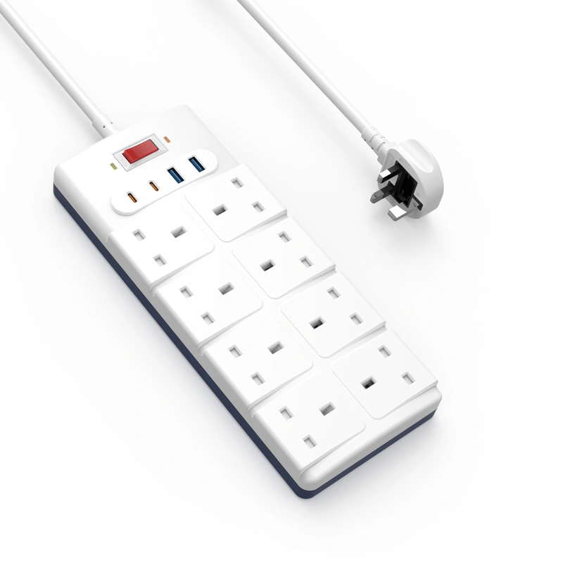 S009 Wiwu Çok Fonksiyonlu 20W Çoklu Priz 2xTYPE C- 2xUSB - 8x SC