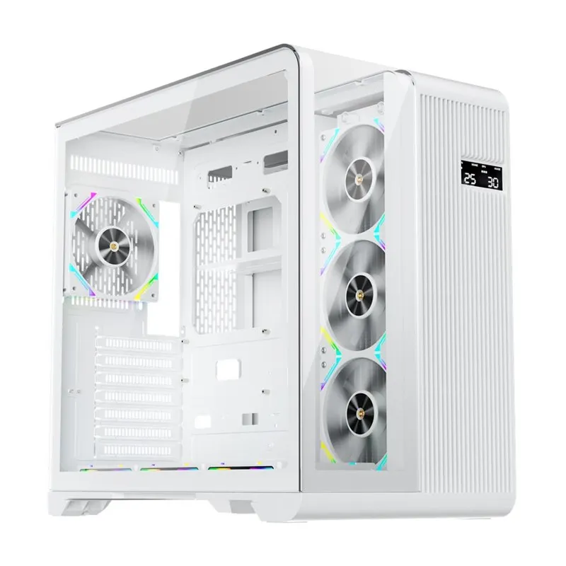 1ST PLAYER RT7 WHITE DIGITAL 850W 80+ GOLD FULL MODULAR 4X12CM ARGB 3-SIDED TEMPERED GLASS USB 3.0 - TYPE C ATX CASE
