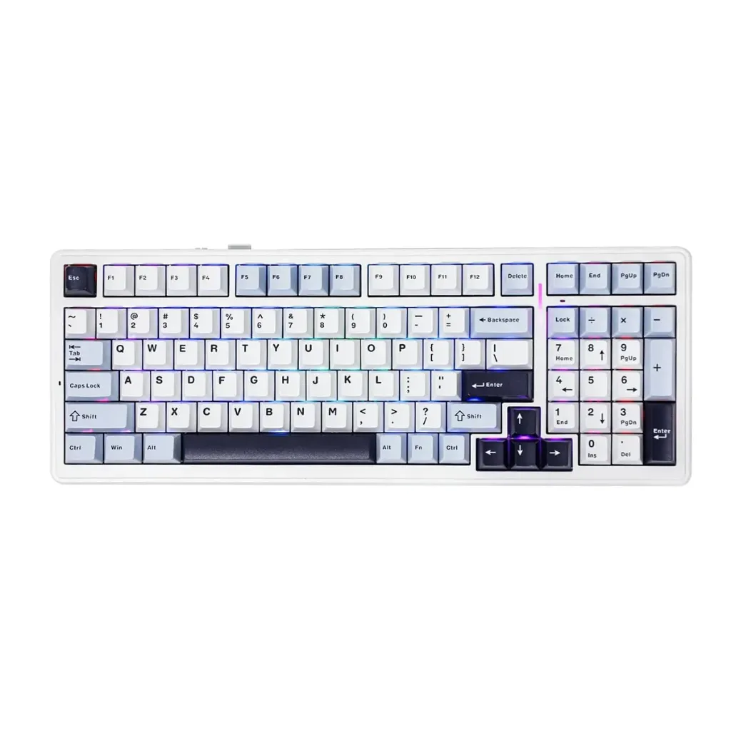 EPOMAKER x AULA F99 Blue White Black LEOBOG GreywoodV3 Switch RGB Kablosuz Hotswap Mekanik Gaming Klavye - 2Yıl Birebir Değişim Garantili