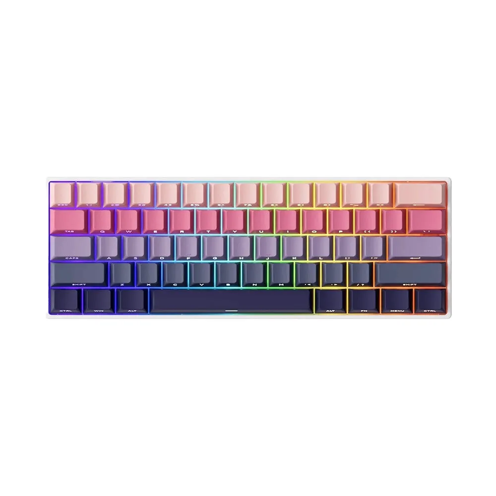 AKKO MONSGEEK FUN60 Max Shine-Through Phantom Pink Hall Effect Manyetik Switch 8K Hz ARGB Kablosuz HotswapMekanik Gaming Klavye