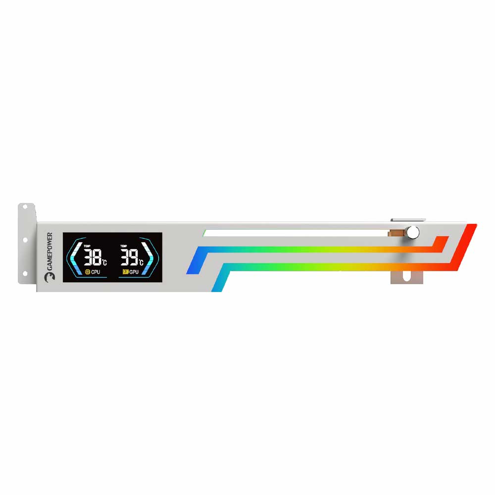 Gamepower Heatsync ARGB LCD Ekran Kartı Tutucu Beyaz