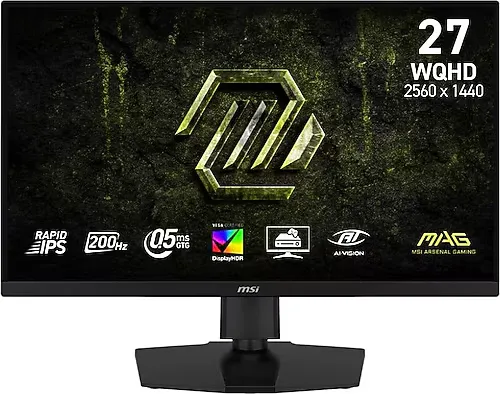 MSI MAG 274QPF E20 27'' RAPID IPS 200HZ 0.5MS 2K 2560x1440 (WQHD) FLAT  PIVOT FREESYNC PREMIUM GAMING MONITOR
