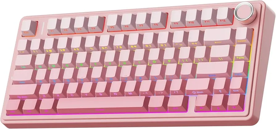 AULA F75 PINK GRADIENT + DREAM SAKURA SWITCH  WIRELESS TRI-MODE GAMING KEYBOARD