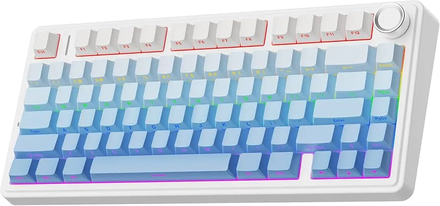 AULA F75 GRADIENT BLUE + WHITE LEOBUG SWITCH  WIRELESS TRI-MODE GAMING KEYBOARD