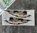 IŞILTILI HOLOGRAFİK STİCKER -Anime Kız Reflektif Sarı Göz (2li)