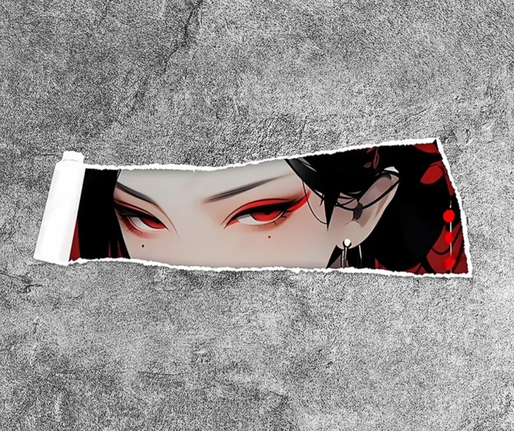 IŞILTILI HOLOGRAFİK STİCKER -Kırmızı Vampir Kadın (2li)