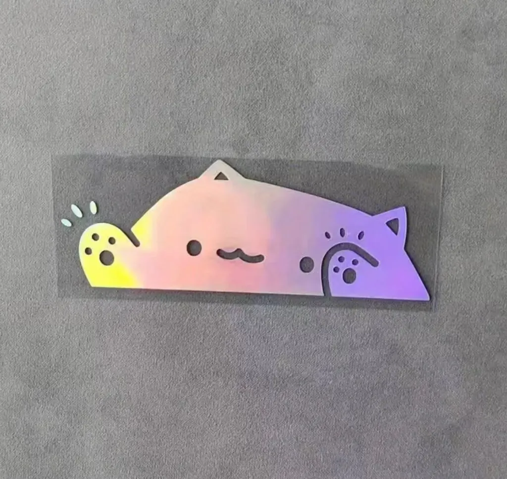 IŞILTILI HOLOGRAFİK STİCKER - CAT