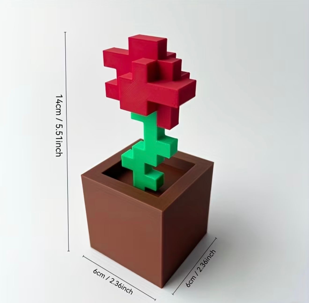 Dekoratif Figür - Minecraft Red Flower