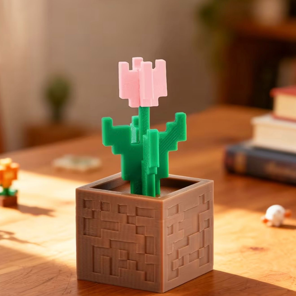 Dekoratif Figür - Minecraft Pink Flower