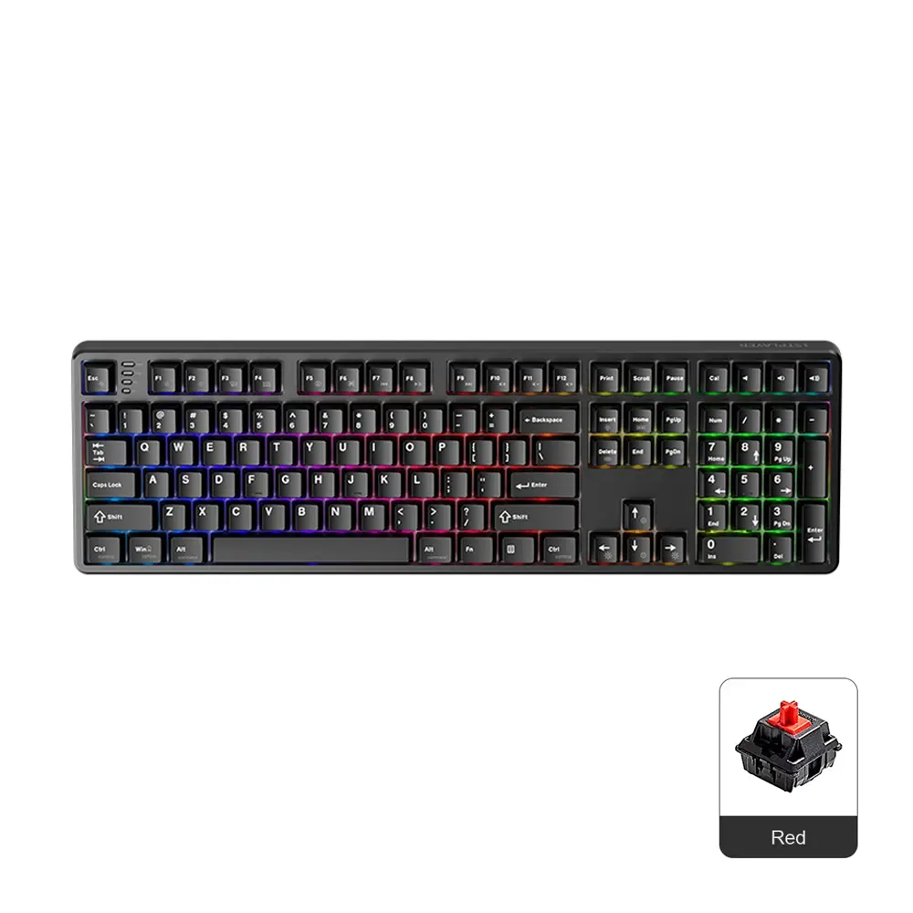1stPlayer DK6.0 Full Size 108 Key RGB Red Switch Hot Swappable Kablolu Siyah Gaming Klavye