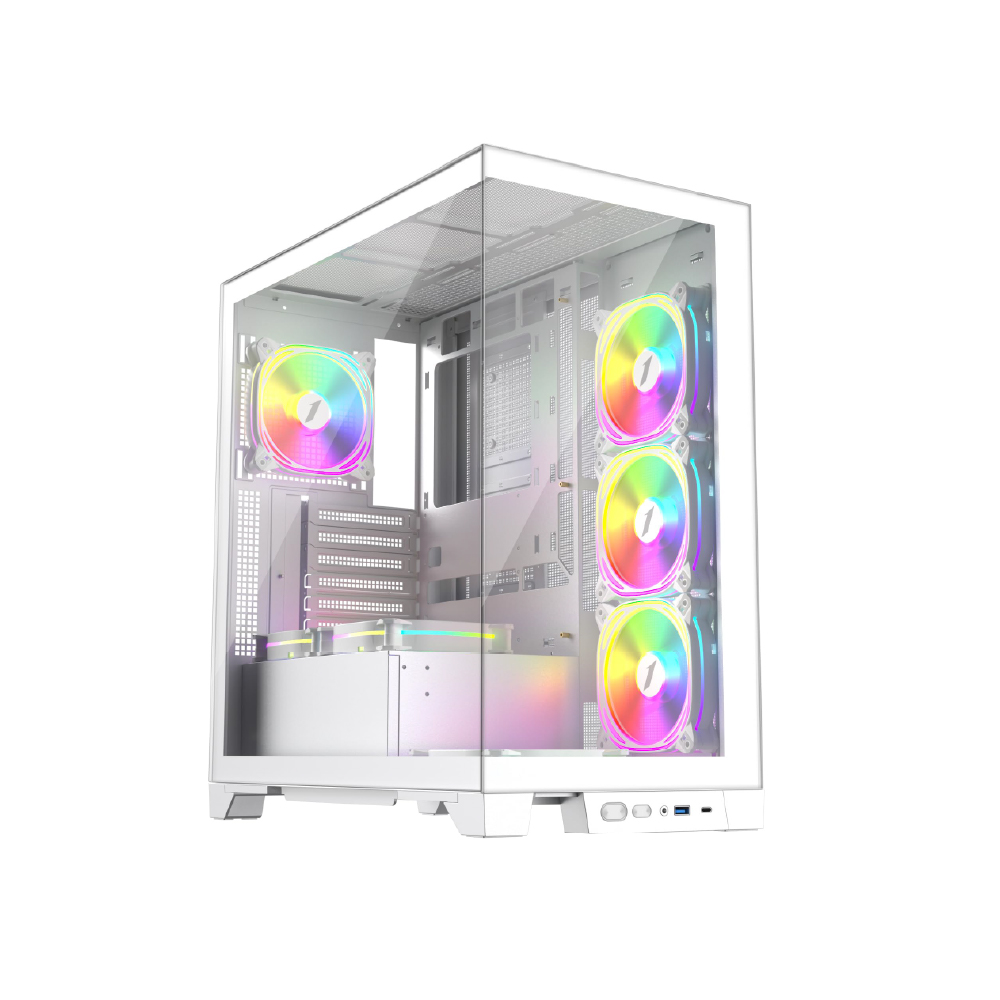 1stPlayer Mi8 Mid Tower 4x120mm Fan USB 3.0x1 HD Audio Type-C ATX Beyaz KASA