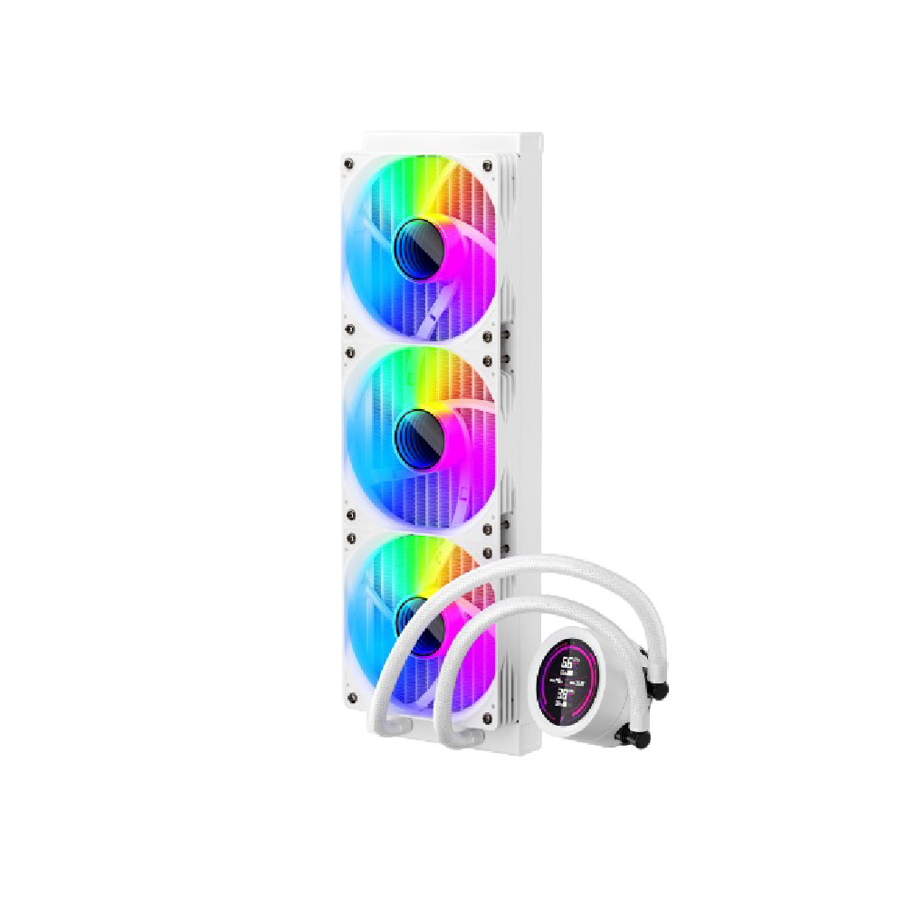 1StPlayer Thunderstorm TS4 360mm ARGB Dijital Sıcaklık Göstergeli AM4 AM5 LGA1851/1700 Beyaz İşlemci Sıvı Soğutucu