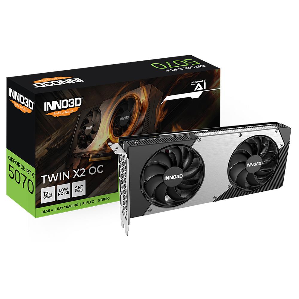Inno3D NVIDIA GeForce RTX5070 Twin x2 OC 12GB 192Bit GDDR7 3x DP, HDMI, DLSS 4,  Reflex 2 EKRAN KARTI