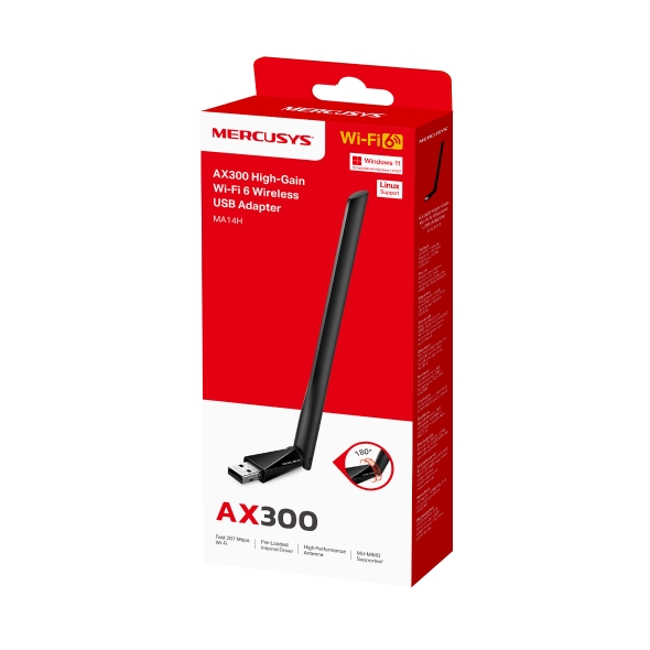 Mercusys MA14H AX300 High Gain Wi-Fi 6 USB Adaptor