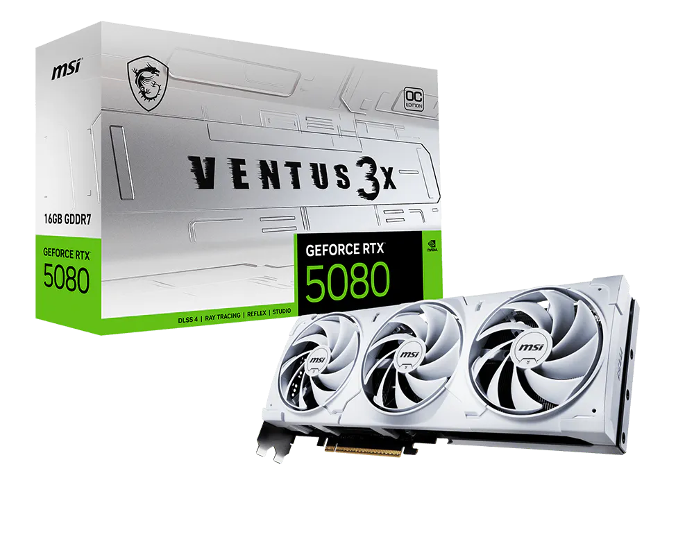 MSI GEFORCE RTX5080 16G VENTUS 3X OC WHITE 256BIT 1XHDMI 3XDP EKRAN KARTI