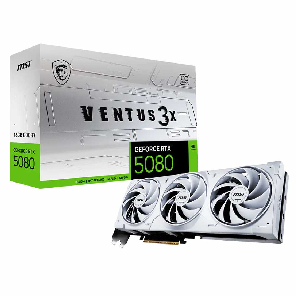 MSI GEFORCE RTX5080 16G VENTUS 3X OC WHITE 256BIT 1XHDMI 3XDP GRAPHICS CARD